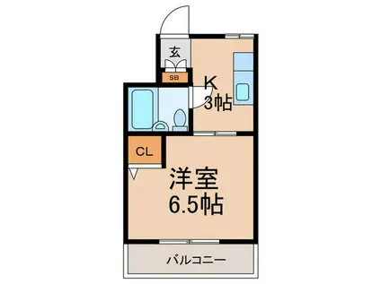 シンプルライフ六甲(1K/4階)の間取り写真