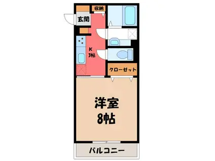 プレミスト(1K/2階)の間取り写真