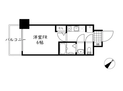 アドバンス神戸ラシュレ(1K/12階)の間取り写真