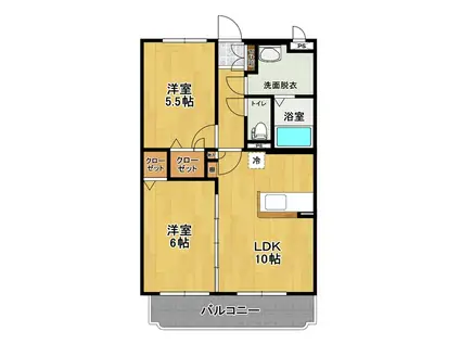 さくらマンション(2LDK/1階)の間取り写真