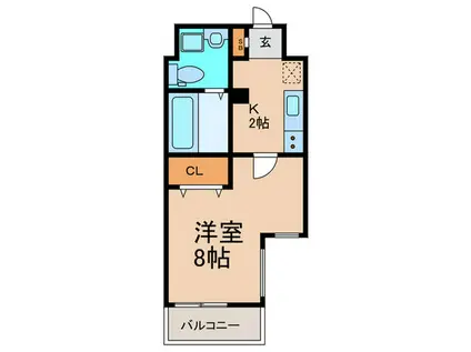 コンフィデンスシティウエスト(1K/6階)の間取り写真