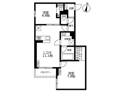 THE APARTMENT ACE 5(2LDK/2階)の間取り写真