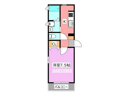 コンフォールアヴィオン(1K/1階)の間取り写真