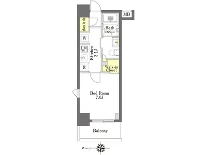 プライムメゾン森下(1K/10階)の間取り写真