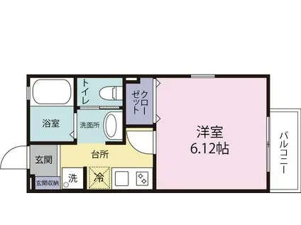 シャルム狛江(1K/1階)の間取り写真