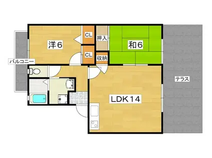 シャルマンハイツ(2LDK/1階)の間取り写真