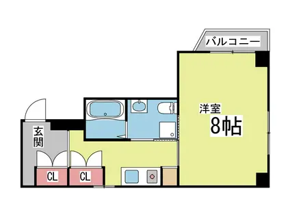 サンパレス21六甲I(1K/4階)の間取り写真