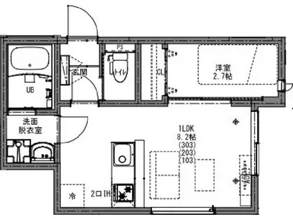 KEIAI RESIDENCE 大和田II(1LDK/2階)の間取り写真
