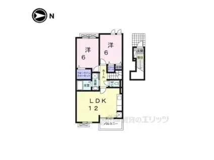 ジェントルハウス(2LDK/2階)の間取り写真