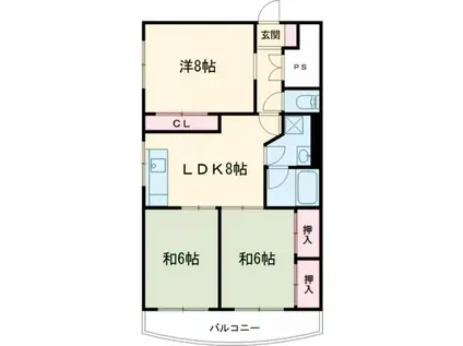 アーバンハイツ(3LDK/2階)の間取り写真