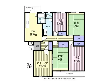 大津ヶ丘団地(4LDK/2階)の間取り写真