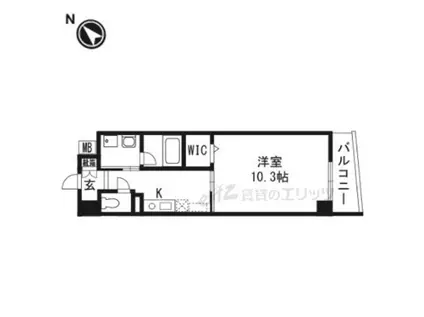 ニューサンライズ南春日丘(1K/2階)の間取り写真