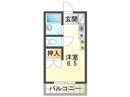 ハイツエクシードII(ワンルーム/1階)の間取り写真