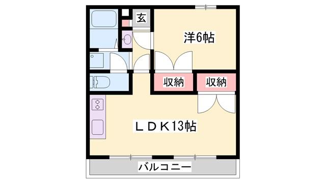 山陽電鉄網干線 西飾磨駅 徒歩15分 3階建 築30年(1LDK/1階)の間取り写真