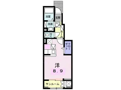 ル・ボヌール三木II(ワンルーム/1階)の間取り写真