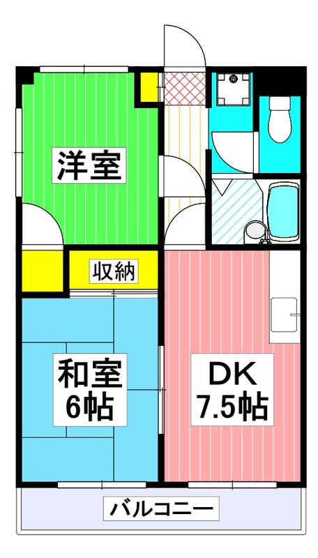 プレジオ坂本(2DK/4階)の間取り写真