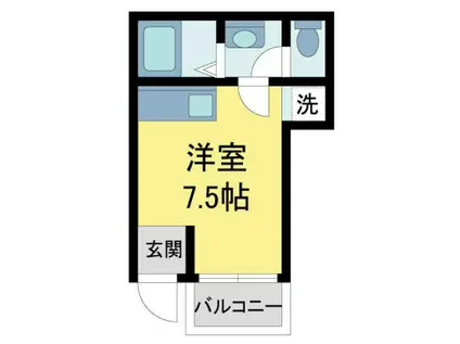 グランツハイムユン(ワンルーム/1階)の間取り写真