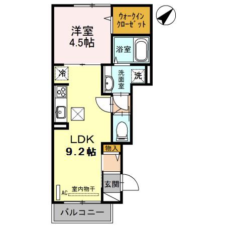 プティト フェルム(1LDK/1階)の間取り写真