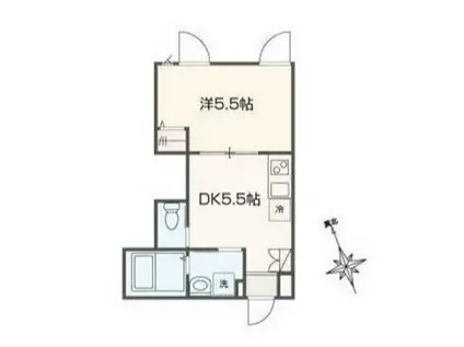 MELLAS久我山(1DK/1階)の間取り写真