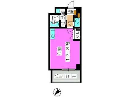 スーペリアニューハイム薬院(ワンルーム/10階)の間取り写真