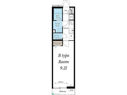 リブリ・エスポワール ケー(1K/1階)の間取り写真