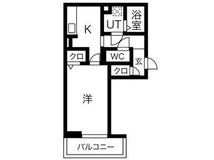 プルミエプランタン(1K/2階)の間取り写真