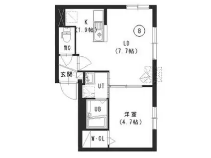 コローレN4W29(1LDK/1階)の間取り写真