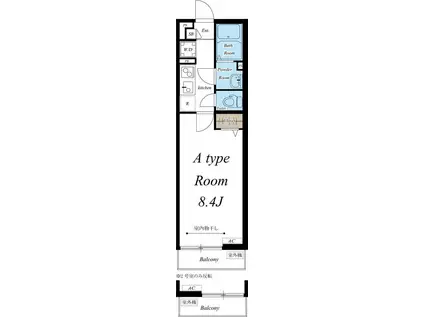 リブリ・ミライエ(1K/3階)の間取り写真