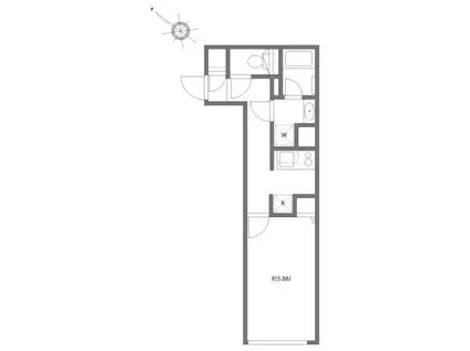 ルーデンス常盤台III(1K/2階)の間取り写真