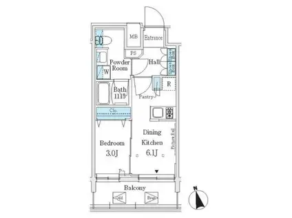 J.GRAN COURT 浅草(1DK/12階)の間取り写真