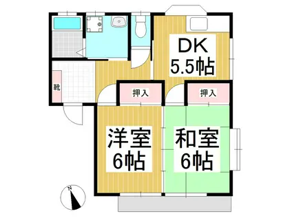 ストリートハイツイトウ(2DK/1階)の間取り写真