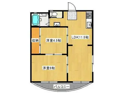 エルコーポ丸子(3DK/3階)の間取り写真