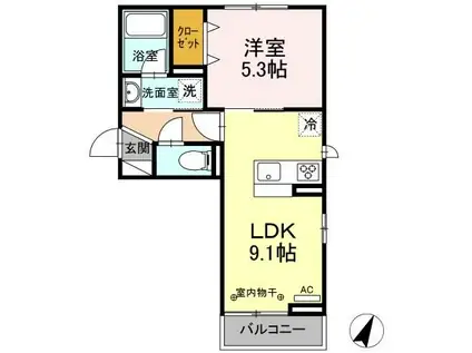 ラ・ルーチェ上田レジデンス(1LDK/3階)の間取り写真