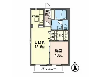 シャーメゾン泉沢(1LDK/1階)の間取り写真