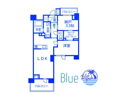 クリオラベルヴィ横濱サウス(1SLDK/7階)の間取り写真