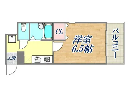 モトヤマヒルズ(1K/3階)の間取り写真