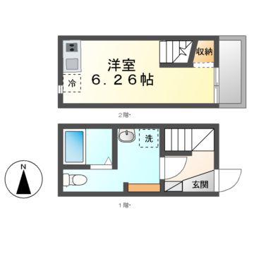 アースクエイク浦里(ワンルーム/1階)の間取り写真