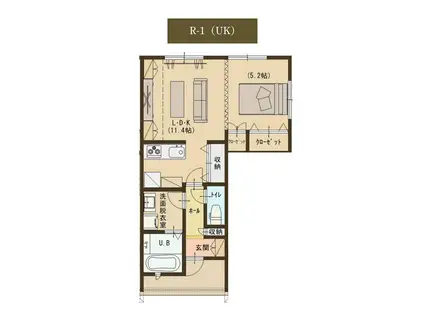 ユーソニアン上越・大字寺町A(1K/1階)の間取り写真