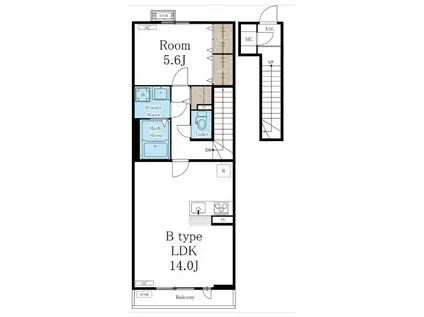 リブリ・PATRIA平の(1LDK/2階)の間取り写真