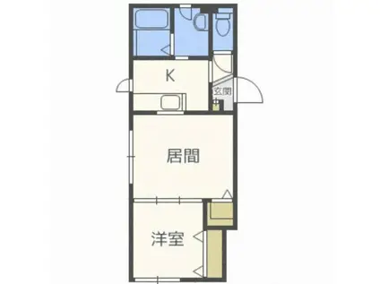 カトルフィーユ(1LDK/3階)の間取り写真