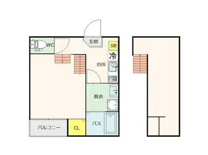 ヴィラ・カミーユ(1K/2階)の間取り写真