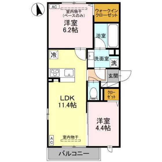 パチオーリ弥生町(2LDK/3階)の間取り写真