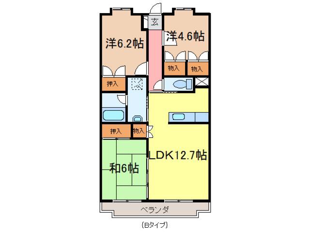 エスペランサ(3LDK/2階)の間取り写真