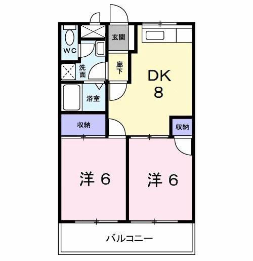 シャルム(2DK/1階)の間取り写真