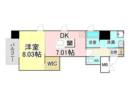 BAY RIDGE (1DK/12階)の間取り写真