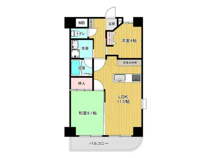 エグゼK&KII(2LDK/4階)の間取り写真