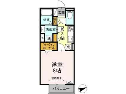 セレスティア黒野(1K/2階)の間取り写真