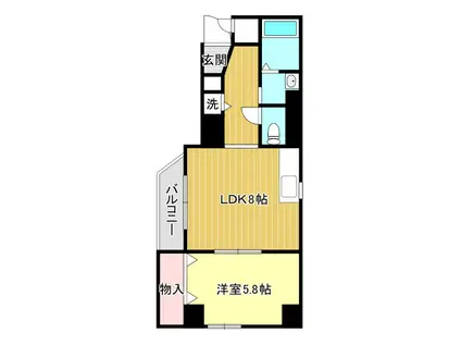 ソルトシティ浜松(1LDK/7階)の間取り写真