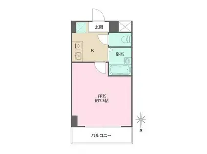 クレセント公光(1K/2階)の間取り写真