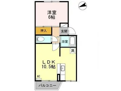 第七ドエル開洋(1LDK/1階)の間取り写真